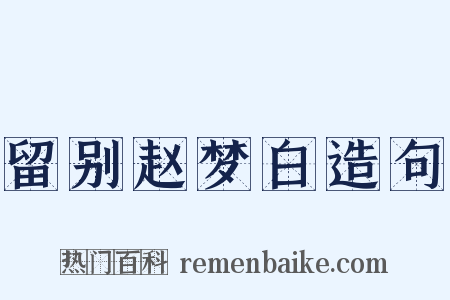 留别赵梦白造句是什么意思的图片